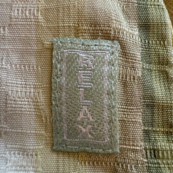 Vintage Tommy Bahama 100% Silk Green & Yellow Stripe Casual Button Front Shirt L - Picture 9 of 9